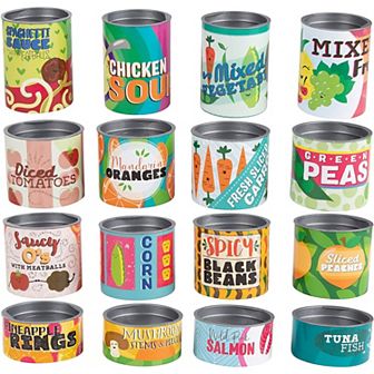 Cans Toys Grocery Store Play Set for Kids (16 Pieces)
