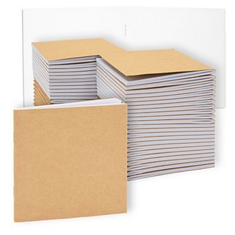 48 Pack Mini Kraft Paper Notebooks, Unlined Blank Journals For Kids, 4 X 4 in