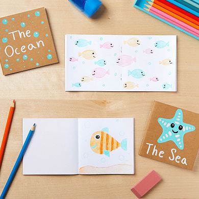 48 Pack Mini Kraft Paper Notebooks, Unlined Blank Journals For Kids, 4 X 4 In