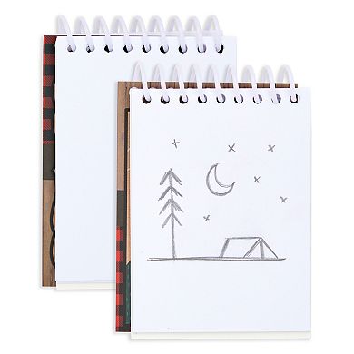32x Camp Adventure Theme Wilderness Notepads for Kids, 4 Designs, 2.5 x 3.5 Inch