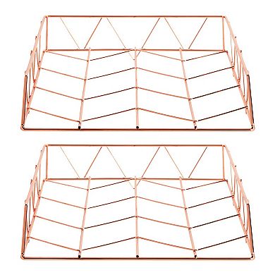 2 Pack Rose Gold Desk Organizer, Paper, Letter, And Document Holder, 10 X 12"