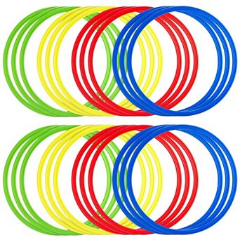 24 Pack Agility and Speed Training Rings for Trainers, Gyms, Exercise, 15.75 In
