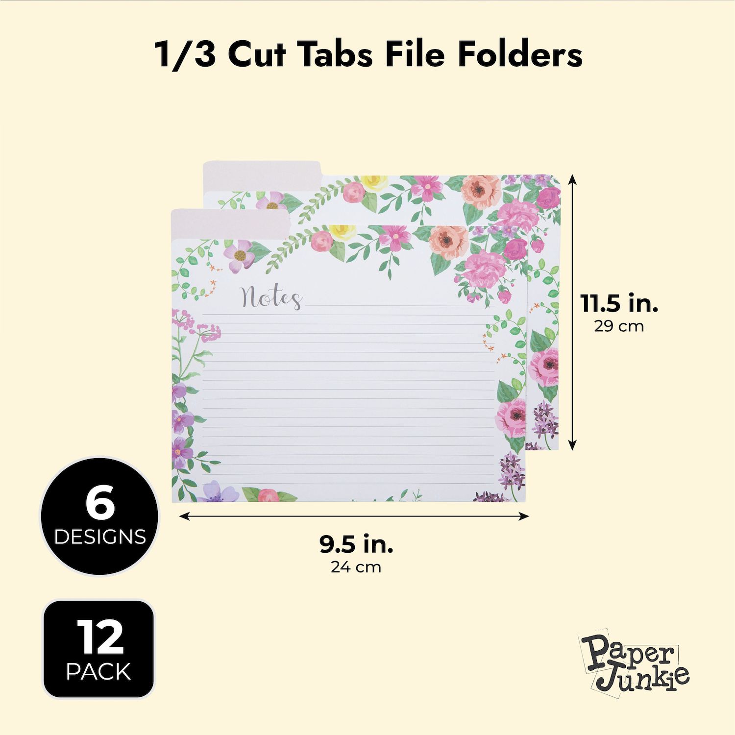 Decorative File Folders 18 Pack Floral Folders Cute File Folder, Letter ...