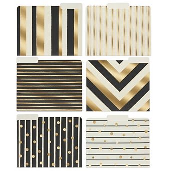 Geometric File Folders, Gold Office Supplies (11.5 x 9.5 in 12 Pack)
