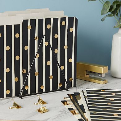 Geometric File Folders, Gold Office Supplies (11.5 x 9.5 in, 12 Pack)