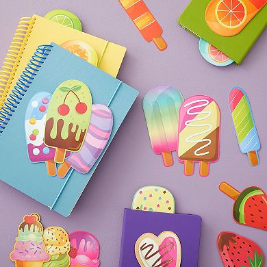 120-Pack Bulk Ice Cream Bookmarks for Students, Classroom Supplies, 6 in