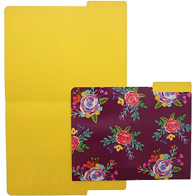 Decorative File Folders with 1/3 Cut Tabs, 6 Vintage Floral Designs (9.5 x 11.5 In, 12 Pack)