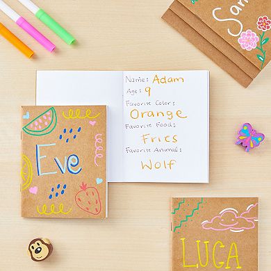 24-Pack Small Journal for Students, Kraft Paper Material Notebooks, 4x6 in