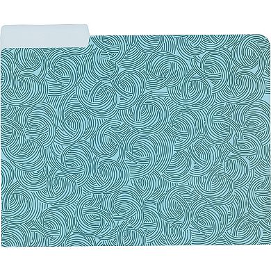 24 Pack Decorative File Folders, 6 Cute Floral Designs with 1/3 Cut Tabs for Home, Office, School, Bulk Pack, Letter Size, Blue, Teal, Green (9.5 x 11.5 In)