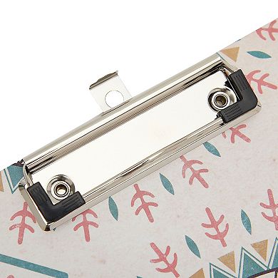 6 Pack Clipboards with Low Profile Clip and Hook, 6 Boho Style Designs, 9x12 In