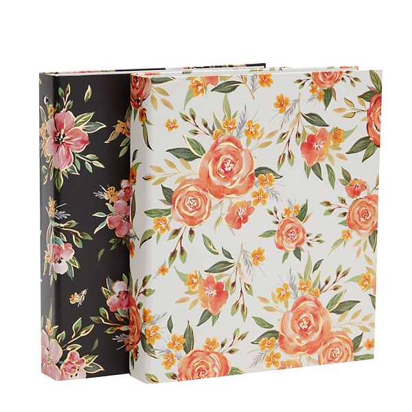 2 Pack Floral 3 Ring Binder with 1.5 Inch Rings, 250 Sheet Capacity, 11 ...