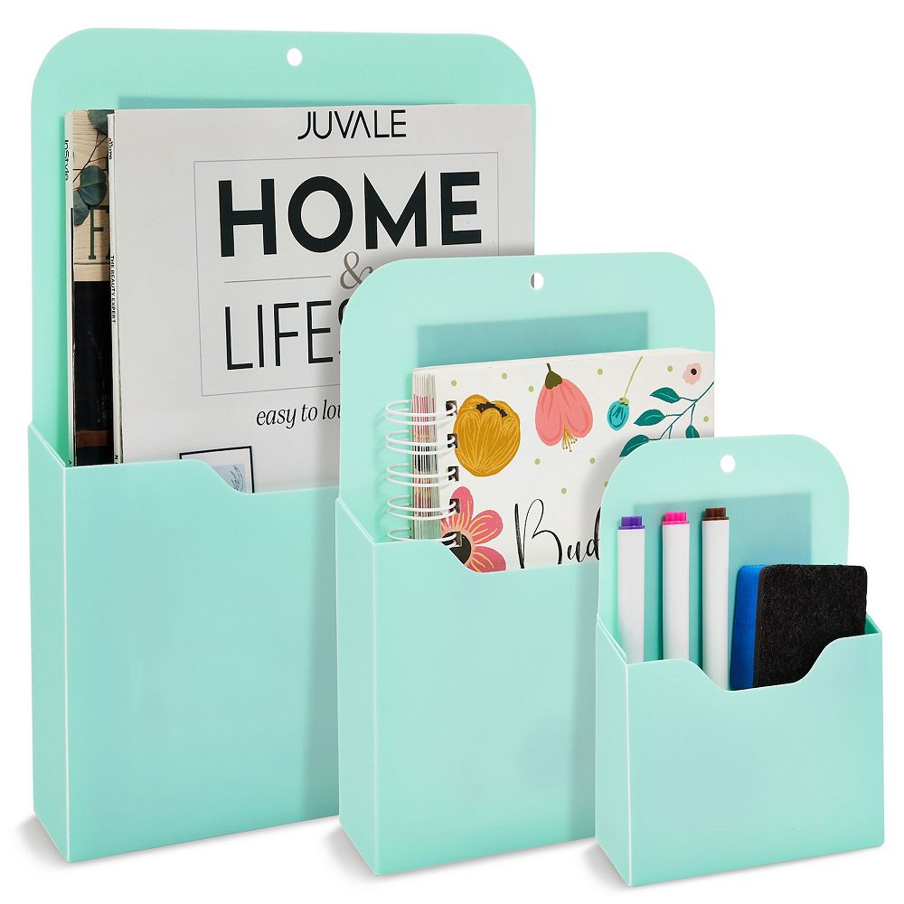 3 Piece Magnetic File Holder for Refrigerator, Organizer for Mail