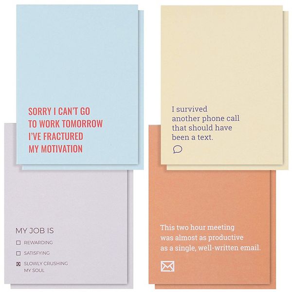 8-pack Funny Notepads For Coworkers, Novelty Notepads For Adults, 4.25 ...