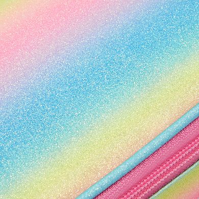 Rainbow Glitter Pencil Case for Girls, Cute School Supplies (9 x 4.6 x 2 in)