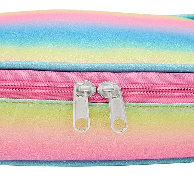 Rainbow Glitter Pencil Case for Girls, Cute School Supplies (9 x 4.6 x 2 in)