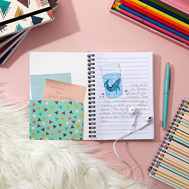 6 Pack Spiral Bound 5x7 Notebook, Lined Journal, Office Supplies, 6 Designs