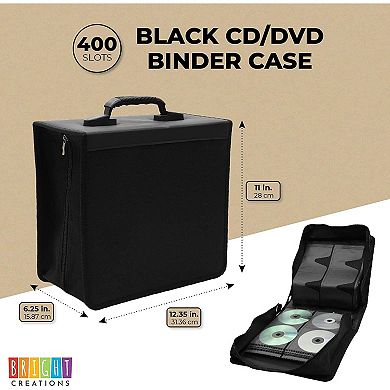 400 Disc CD DVD Storage Holder, Portable DVD Binder Booklet Carrying Case