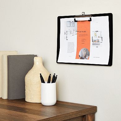 4 Pack Horizontal Black Plastic Clipboards With Low Profile Clip, 12.4 X 8.9 In