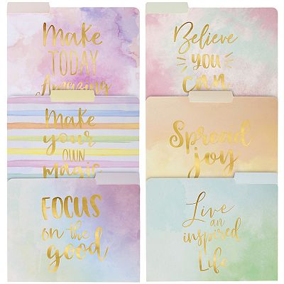 12 Pack Decorative File Folders Letter Size for Women 1 3 Cut Tabs 11.5x9.5in