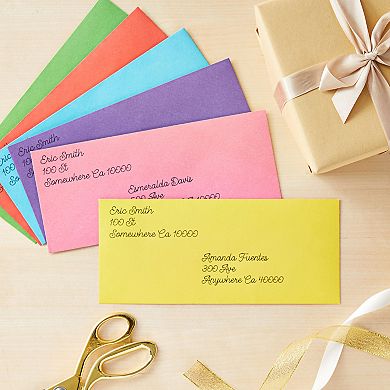 120 Pack #10 Windowless Colored Business Envelopes, 6 Colors, 4-1/8 X 9-1/2 In