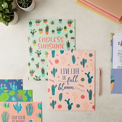 12 Pack Two Pocket Folders, Cactus Office Supplies, Letter Size, 9.25 x 12 In