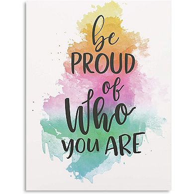 12 Pack Watercolor 2- Pocket Folders with Inspirational Quotes, Letter Size