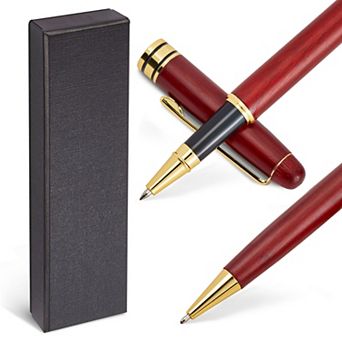 Rosewood Luxury Ballpoint Pen Gift Set Of 2 With Box And 2 Black Ink Refills