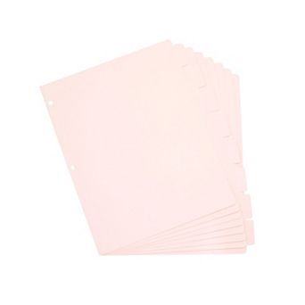 12 Set Pink 8 Tab Dividers For 3 Ring Binder, 96 Total Dividers, Letter Size