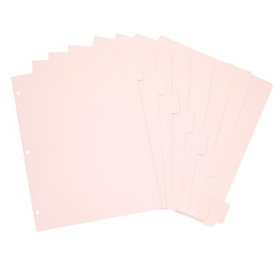 6 Sets Of 5-Tab Binder Dividers - 30 Total Dividers For 3-Ring Binders (Pink & Black, 8.5 X 11 In)