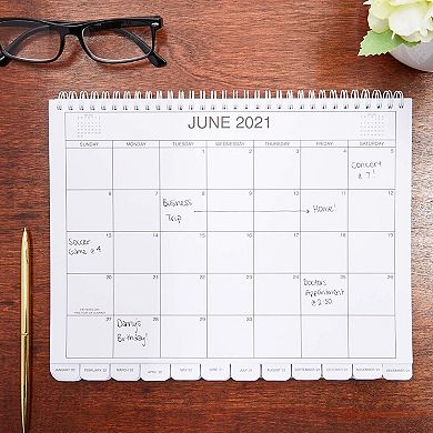 Large 5 Year Monthly Desk Calendar 2021- 2025 for Appointments, Spiral