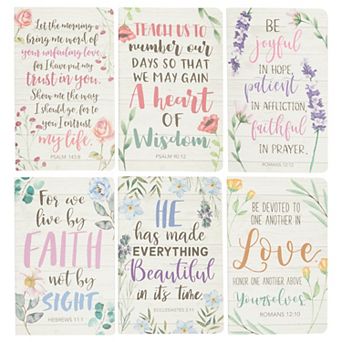 6 Pack Religious Faith Prayer Journals for Women, Notebooks for Church, 5 x 8 in