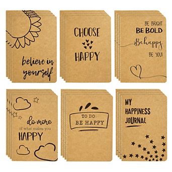 24-pack Bulk Kraft Paper A6 Notebook Journals With 80 Lined Pages, 4x5.75 In