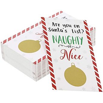 60x Christmas Scratch Off Cards for Adults Xmas Holiday Party Event 2x3.5"