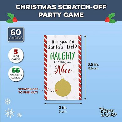 60x Christmas Scratch Off Cards for Adults Xmas Holiday Party Event 2x3.5"