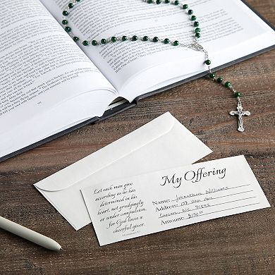 100-Pack My Offering Envelopes For Church Tithe Donation Bill Size White 7" x 3"