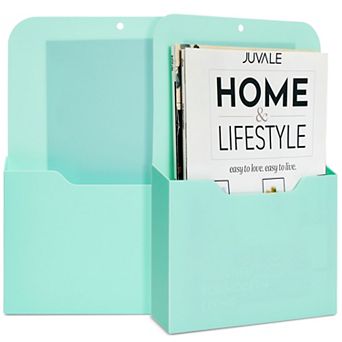 2 Pack Mint Magnetic Wall File Organizer, Storage for Mail, Paper, 10 x 13"