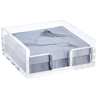 4x4-inch Acrylic Sticky Note Dispenser and Organizer for Desk