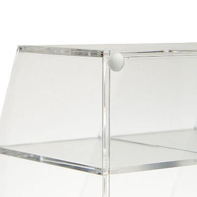 7 Compartment Desktop Organizer, Clear Acrylic Pen Holder (8.7 x 6.5 x 4.52 In)