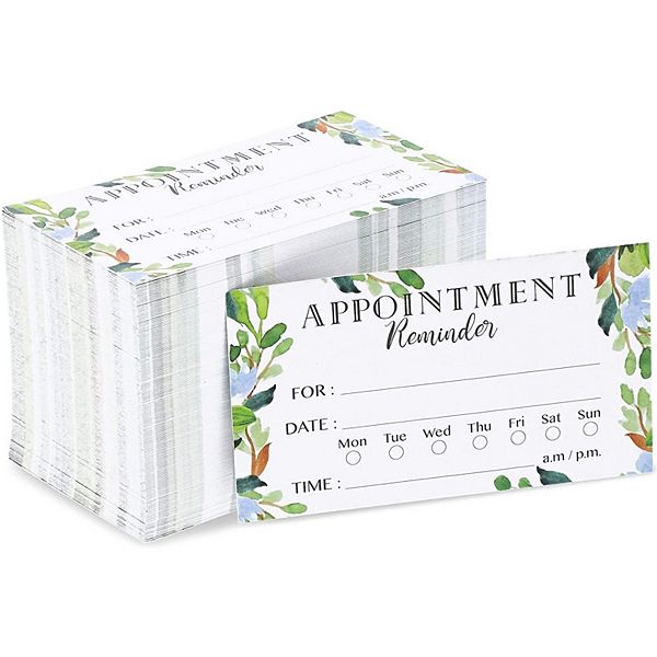 Paper Junkie Appointment Reminder Cards (200 Count), Foliage Design, 3.