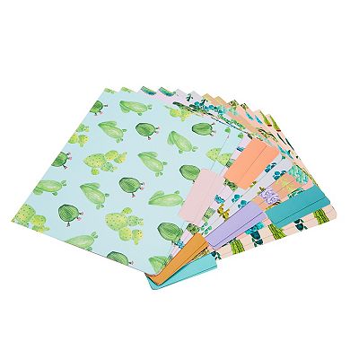 12 Pack Decorative 3 Tab File Folders, Letter Size, 1/3 Cut Tabs, 9.5x11.5 in