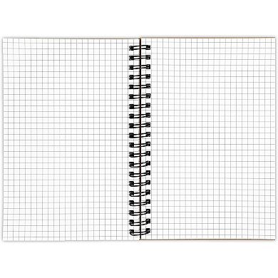 4 Pack Graph Paper Spiral Notebook 5x7", A5 Grid Bound Drawing Sketching Journal