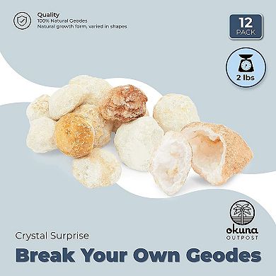 Okuna Outpost Break Your Own Geodes, Crystals Surprise for Kids (2lbs, 12 Pieces)