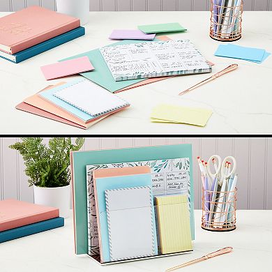 Acrylic File Organizer with 2 Slots, Paper, Mail, and Letter Sorter, 9 x 5 x 7"
