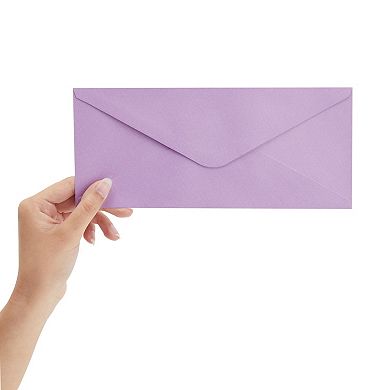 96 Pack #10 Colored Business Envelopes, Gummed Seal, 6 Colors, 4-1/8 X 9-1/2 In