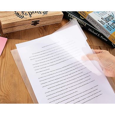 24-Pack Clear Project Protector Folders for Letter Size Documents, 11.4" x 8.9"