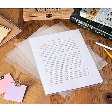 24-Pack Clear Project Protector Folders for Letter Size Documents, 11.4" x 8.9"