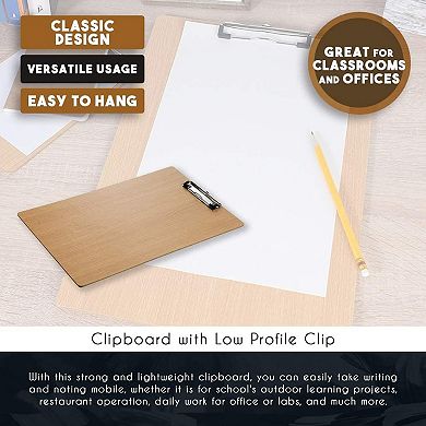 Extra Large 11x17 Clipboard with Low-Profile Clip, Wooden Vertical Clip Board