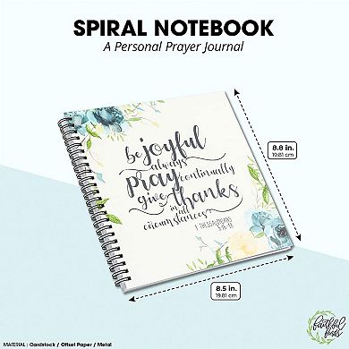 Daily Prayer Journal, Spiral Bound Notebook for Women (8.8 x 8.5 Inches)
