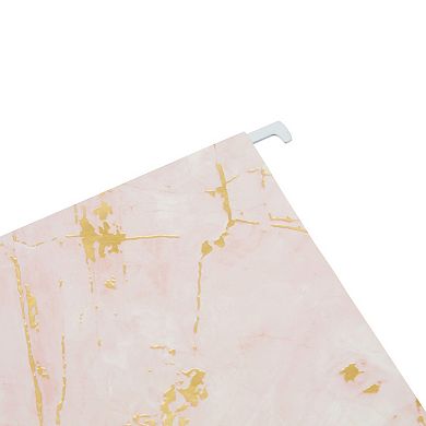 12 Pack Hanging File Folders Letter Size 1/5 Cut Tab Decorative Gold Foil Marble