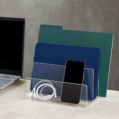 Clear Acrylic Folder Holder for Files, Letters, Organizer for Documents 9x6.8 in